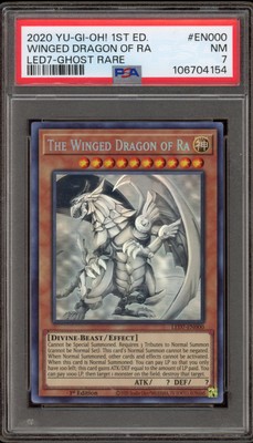 Yu-Gi-Oh! Winged Dragon of Ra 1st Edition Ghost Rare LED7-EN000 PSA 7-image