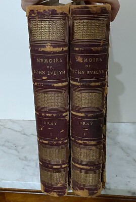 1819 - MEMOIRS OF JOHN EVELYN - BY WILLIAM BRAY - VOLS I & II - SECOND EDITION-image