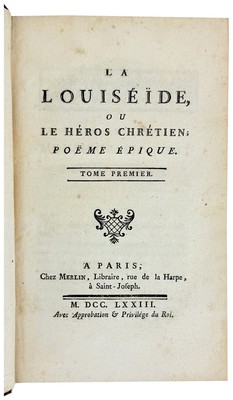 [Louis IX] / La Louiseide ou Le héros chrétien / 2 Volumes in 1 / 1st ed 1773-image