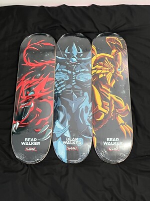 Bear walker x Yu-Gi-Oh Obelisk Slifer & Ra God  Skateboard Deck Yugioh full set-image