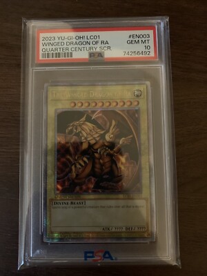 YU-GI-OH! Winged Dragon Of Ra PSA 10 Quarter Century Rare NO ERROR-image