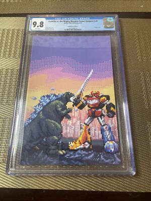 Godzilla vs Mighty Morphin Power Rangers #1 Sanches 8-Bit Virgin Variant CGC 9.8-image