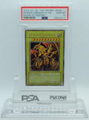 YUGIOH DOD-001 THE WINGED DRAGON OF RA SECRET RARE HOLO FOIL PSA 10 GEM MINT #*-image