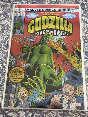 GODZILLA KING OF THE MONSTERS #1 MARVEL TOHO 1977 FOIL VARIANT 2024 FACSIMILE-image