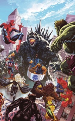 GODZILLA DESTROYS THE MARVEL UNIVERSE #1 1:100 BROOKS VIRGIN - PRESALE 7/16/25-image