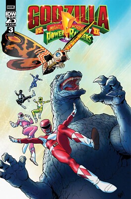 (2024) MIGHTY MORPHIN POWER RANGERS vs GODZILLA II #3 1:10 Variant Cover-image
