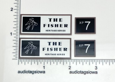 Fisher XP7 Speaker Badge Logo FOUR PIECE SET Custom Made Aluminum-image
