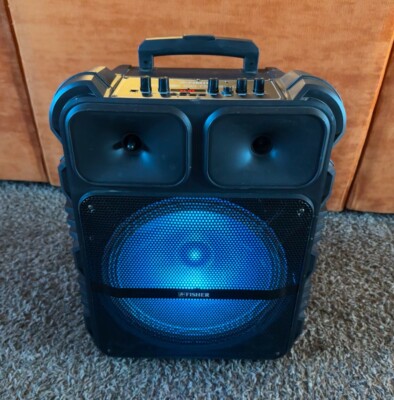 Fisher Portable Speaker Large Bluetooth USB AUX FM Radio Karaoke Light Up Handle-image