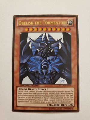 Obelisk the Tormentor GLD4-EN030 Gold Rare Yugioh Card Limited Edition Alt Art-image