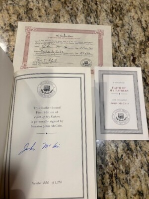 Faith of My Fathers John McCain BRAND NEW SIGNED First 1st Leather-Easton Press-image