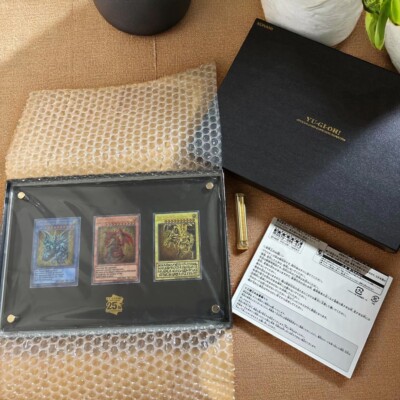YuGiOh TCG 25th Anniversary Stainless Steel Egyptian God Cards Commemorative -image