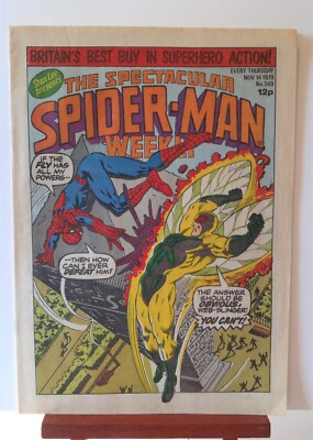 Spectacular Spider-Man Weekly #349 Marvel UK Thor Fantastic Four Nova Godzilla-image