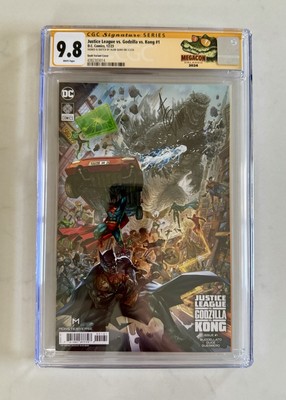 Justice League Vs. Godzilla Vs. Kong #1 Quah Variant CGC 9.& SIGNED & SKETCH-image