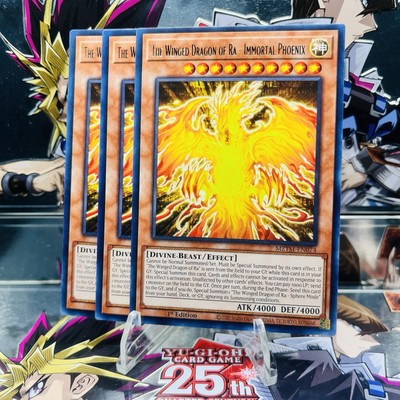 3x Yugioh Playset The Winged Dragon of Ra - Immortal Phoenix MZTM-EN074 Rare NM-image