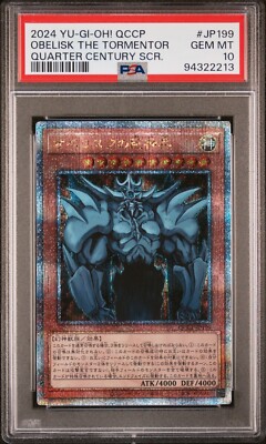 Yu-Gi-Oh! Obelisk The Tormentor PSA 10 QCCP-JP199 Quarter Century SCR Japanese-image