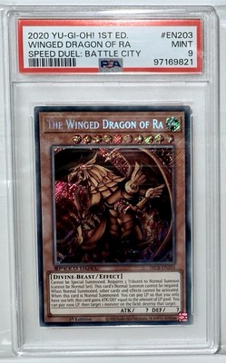 PSA 9 Winged Dragon Of RA 1st Edition Speed Duel Battle City Yu-Gi-Oh! #EN203-image