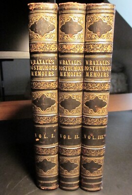 Wraxall, N.W. POSTHUMOUS MEMOIRS  (1836) 3 vols leather-image