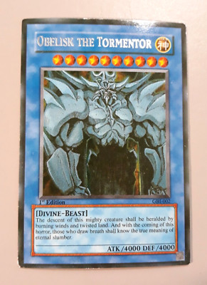 Yu-Gi-Oh! Card OBELISK THE TORMENTOR GBI-002 First Edition MISPRINT Missing Line-image