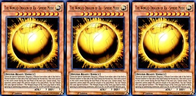 3x The Winged Dragon of Ra - Sphere Mode | DPBC-EN001 | UR | 1st Ed | Near Mint-image