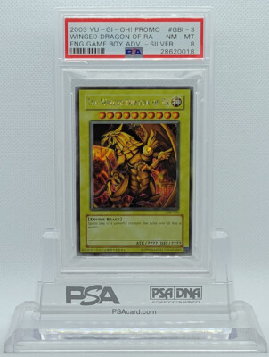 YUGIOH GBI-003 THE WINGED DRAGON OF RA SECRET RARE HOLO FOIL PSA 8 NM-MT #*-image