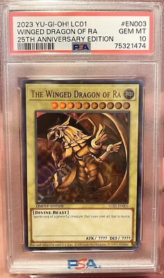 PSA 10 Yugioh The Winged Dragon of Ra 25th-image