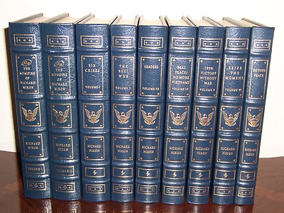 Easton Press Signed LIBRARY & MEMOIRS OF RICHARD NIXON 9 vols-image