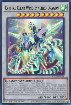 1X NM Crystal Clear Wing Synchro Dragon - RA04-EN059 - Ultra Rare 1st Edition-image
