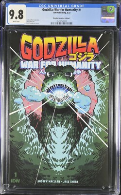 (2023) IDW COMICS GODZILLA WAR FOR HUMANITY #1 1:50 Variant Cover CGC 9.8-image