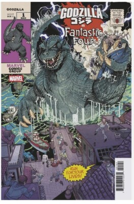 GODZILLA VS FANTASTIC FOUR #1 MARVEL COMICS 2025 NICK BRADSHAW HOMAGE VARIANT NM-image