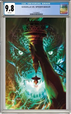 GODZILLA VS SPIDER-MAN #1 GLEASON VIRGIN 2ND PRINT 1:25 CGC 9.8 NM PRESALE 6/11-image