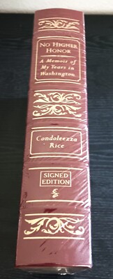 Easton Press CONDOLEEZZA RICE - SIGNED 2012 NO HIGHER HONOR - SEALED Leather-image