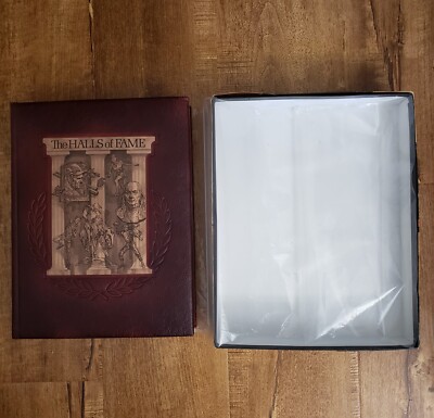 VTG 1977 The Halls of Fame Hand Crafted Mission Leather Bound T. Jones Boxed-image