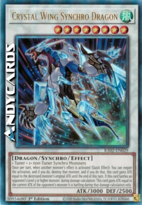 CRYSTAL WING SYNCHRO DRAGON • Ultimate Prismatic • RA02 EN029 • 1Ed • Yugioh!-image