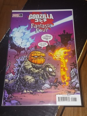 Godzilla vs Fantastic Four #1 Skottie Young Variant Marvel Comics 2025 NM GEM!!-image