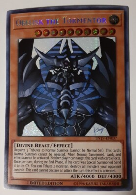Yu-Gi-Oh! TCG Obelisk the Tormentor (alternate art) 2019 Gold Sarcophagus Tin...-image