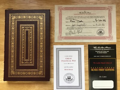 (SSG) Senator BOB DOLE Signed 1st - Limited Edition Easton Press Leather Book-image