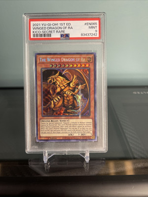 The Winged Dragon of Ra Yugioh 2021 KICO-EN065 Pharaoh's Secret Rare 1st PSA 9-image