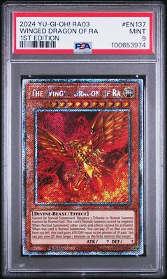 2024 YU-GI-OH! RA03-QUARTER CENTURY BONANZA 1ST ED THE WINGED DRAGON OF RA PSA 9-image