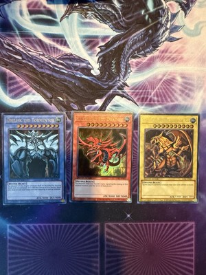 YUGIOH Egyptian God Cards ULTRA RARE 25th Anniversary LC01 Near Mint NM SET -image