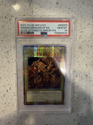 2023 Winged Dragon Of Ra 25th Quarter Century  Yugioh LC01-EN003 Error PSA 10-image