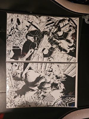 GODZILLA vs MIGHTY MORPHIN POWER RANGERS II #1 ESKIVO VIRGIN B+W COVER SET 2024-image