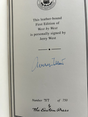 WEST BY WEST by Jerry West and Jonathan Coleman SIGNED leather bound 1st Edition-image