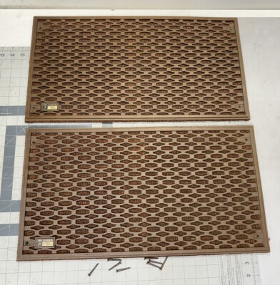 2X MINT THE FISHER XP60K SPEAKER WOODEN GRILLS WITH MOUNTING SCREWS LOOK GREAT🔥-image