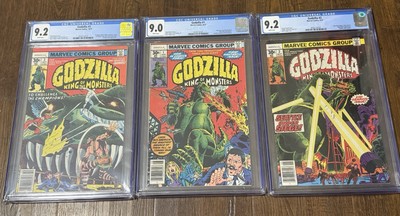 Godzilla CGC Lot Of 3 1977  #1 CGC 9.0 #2 CGC 9.2 #3 CGC 9.2 All WP 🌟-image