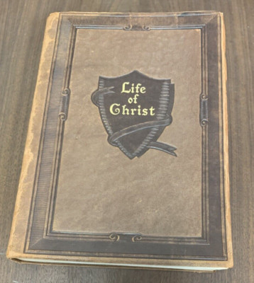 Life Of Christ by Giovanni Papini 1923 Shepherd's Ed Leather Bound Walter Black-image
