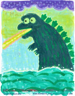 GODZILLA/GOJIRA graffiti slap label 228 kaiju art-image
