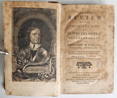 1739 A SHORT CRITICAL REVIEW of the POLITICAL LIFE of OLIVER CROMWELL antique-image