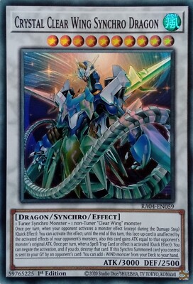 RA04-EN059 CRYSTAL CLEAR WING SYNCHRO DRAGON SUPER RARE 1ST EDITION YuGiOh CARD-image