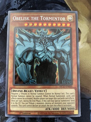 Yugioh! Obelisk the Tormentor - KICO-EN064 -Secret Pharoah's Rare - 1st Ed NM-image