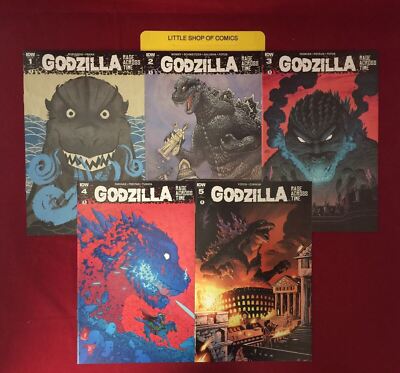 Godzilla Rage Across Time 1 2 3 4 5 1:10 Variant Complete Set VFNM IDW 2016-image